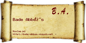 Bade Abbás névjegykártya